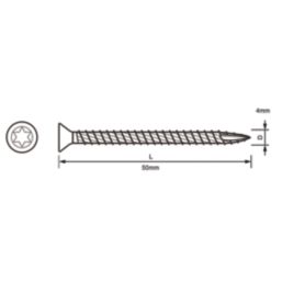 Turbo TX  TX Double-Countersunk  Multipurpose Screws 4mm x 50mm 200 Pack