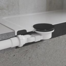 Flomasta  Shower Trap Matt Black 90mm