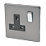 Varilight  13AX 1-Gang DP Switched Plug Socket Slate Grey  with Black Inserts