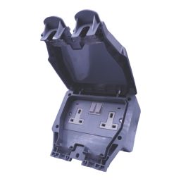 LAP  IP66 13A 2-Gang 2P+E Weatherproof Outdoor Switched Socket