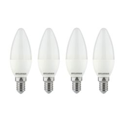 Sylvania Toledo E14 Candle LED Light Bulb Frosted 470lm 4.2W 4 Pack