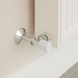 Flomasta  15mm x 21mm White/Chrome Angled Modern Manual Radiator Valve Head & Body