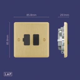 LAP  13A Switched Fused Spur  Satin Brass with Black Inserts