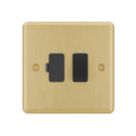 LAP  13A Switched Fused Spur  Satin Brass with Black Inserts