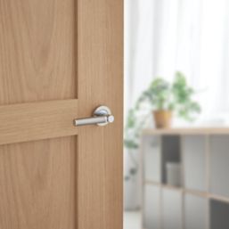 Smith & Locke Lyme Fire Rated Lever on Rose Door Handles Pair Polished / Satin Nickel