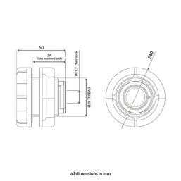 Flomasta  Plastic Push-Fit Tank Coupler 22mm