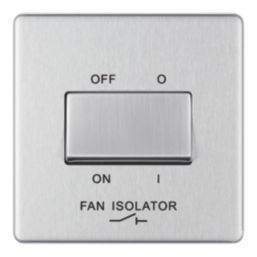 LAP  10A 1-Gang 3-Pole Fan Isolator Switch Brushed Stainless Steel
