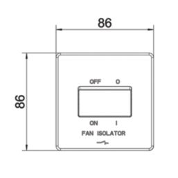 LAP  10A 1-Gang 3-Pole Fan Isolator Switch Brushed Stainless Steel