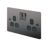 LAP  13A 2-Gang DP Switched Plug Sockets Black Nickel  with Black Inserts 5 Pack