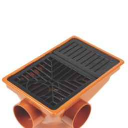 FloPlast Push-Fit Rectangular Grid Rec Hopper 110mm
