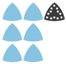 Trend Pro Mesh AB/OSC/M7/P 80, 120, 180 Grit Mesh Multi-Material Delta Sanding Pads with Pad Saver  x  7 Pack