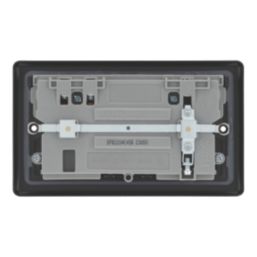 LAP  13A 2-Gang SP Switched Socket + 3A 45W 2-Outlet Type A & C USB Charger Matt Black with Black Inserts