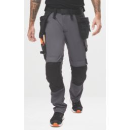 Snickers 6271 Full Stretch Work Trousers Steel Grey/Black 38" W 32" L