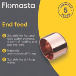 Flomasta  Copper End Feed Stop Ends 15mm 2 Pack