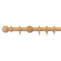 Universal Wooden Curtain Pole Natural 28mm x 2.4m
