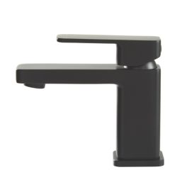 Highlife Bathrooms Fife Matt Black 137mm Cloakroom Lever Mono Basin Mixer Tap  With Clicker Waste