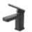 Highlife Bathrooms Fife Matt Black 137mm Cloakroom Lever Mono Basin Mixer Tap  With Clicker Waste