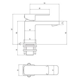 Highlife Bathrooms Fife Matt Black 137mm Cloakroom Lever Mono Basin Mixer Tap  With Clicker Waste