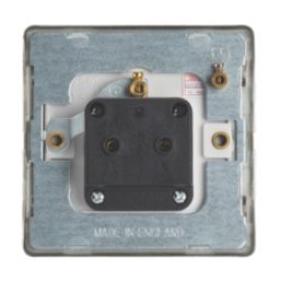 Contactum Lyric 5A 1-Gang Unswitched Round Pin Socket Brushed Brass with White Inserts