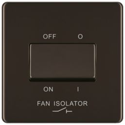 LAP  10A 1-Gang 3-Pole Fan Isolator Switch Black Nickel