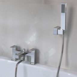 Swirl Carna Chrome-Plated 128mm Deck Mounted Dual Control Manual Shower Mixer Tap