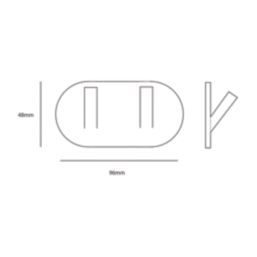 Eclipse 2-Hook Angled Coat Rail Polished Stainless Steel 96mm x 48mm