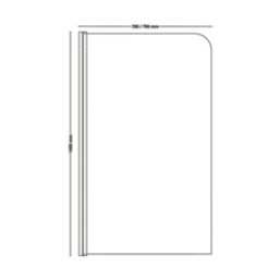 Dakota Semi-Framed Polished Chrome Hinged Radius Bath Screen Non-Handed 780mm x 1400mm