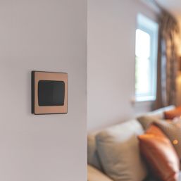 British General Evolve 20A 16AX 2-Gang 2-Way Wide Rocker Light Switch  Copper with Black Inserts