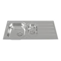 Carysil KD150 / HS605 1.5 Bowl Stainless Steel Inset Kitchen Sink & Tap Pack 965mm x 500mm