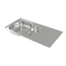 Carysil KD150 / HS605 1.5 Bowl Stainless Steel Inset Kitchen Sink & Tap Pack 965mm x 500mm