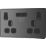 British General Evolve 13A 2-Gang SP Switched Socket + 3.1A 15.5W 2-Outlet Type A USB Charger Black Chrome with Black Inserts