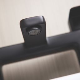 ETAL Lanza Matt Black 174mm Deck Mounted Lever 2 Tap Holes Bath Mixer Tap