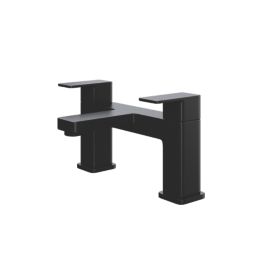 ETAL Lanza Matt Black 174mm Deck Mounted Lever 2 Tap Holes Bath Mixer Tap