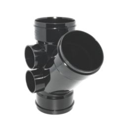 FloPlast  Solvent Weld 135° Triple Socket Branch Black 110mm
