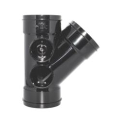 FloPlast  Solvent Weld 135° Triple Socket Branch Black 110mm