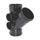 FloPlast  Solvent Weld 135° Triple Socket Branch Black 110mm