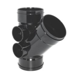 FloPlast  Solvent Weld 135° Triple Socket Branch Black 110mm