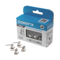 Corefix Barb Hammer-In Picture Hooks Nickel 4 Pack