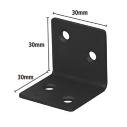 Magnodur Angle Brackets Black 30mm x 30mm x 30mm 10 Pack