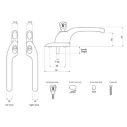 Fab & Fix Right-Handed Offset Connoisseur Espagnolette Window Handle Polished Gold