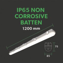 4lite Valde Single 4ft  Emergency LED Non-Corrosive Batten Light 40W 5600lm