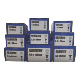 Goldscrew  TX Double-Countersunk Woodscrews Trade Pack 1400 Pcs