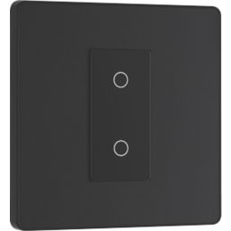 British General Evolve 1-Gang 2-Way LED Single Secondary Trailing Edge Touch Dimmer Switch  Matt Black with Black Inserts