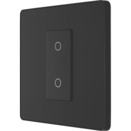 British General Evolve 1-Gang 2-Way LED Single Secondary Trailing Edge Touch Dimmer Switch  Matt Black with Black Inserts