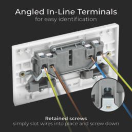 British General 900 Series 13A 2-Gang DP Switched Plug Socket White