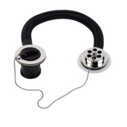 Bath Waste with Plug & Chain Chrome-Plated 16 1/4"