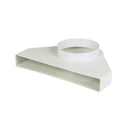 Manrose Round to Rectangular Flat Channel Connector 90° Elbow White 240mm