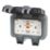 British General  IP66 13A 2-Gang SP Weatherproof Outdoor Switched Passive RCD Socket