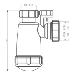 Flomasta Fixed 32mm Basin Bottle Trap