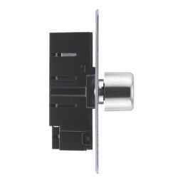 LAP  2-Gang 2-Way LED Dimmer Switch  Brushed Steel with Colour-Matched Inserts